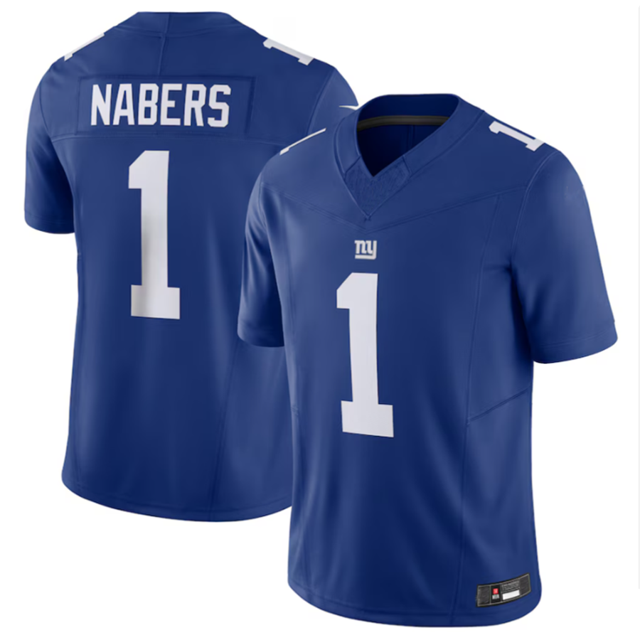 Elroe NY.Giants #1 Malik Nabers Royal Vapor F.U.S.E. Limited American Stitched Stitched Jersey