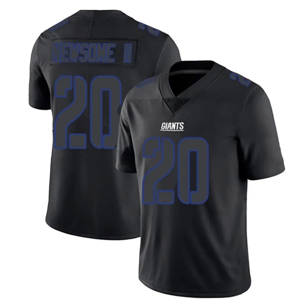 Elroe NY.Giants #20 Greg Newsome II Player Black Impact Limited Home Game Stitched Jerseys