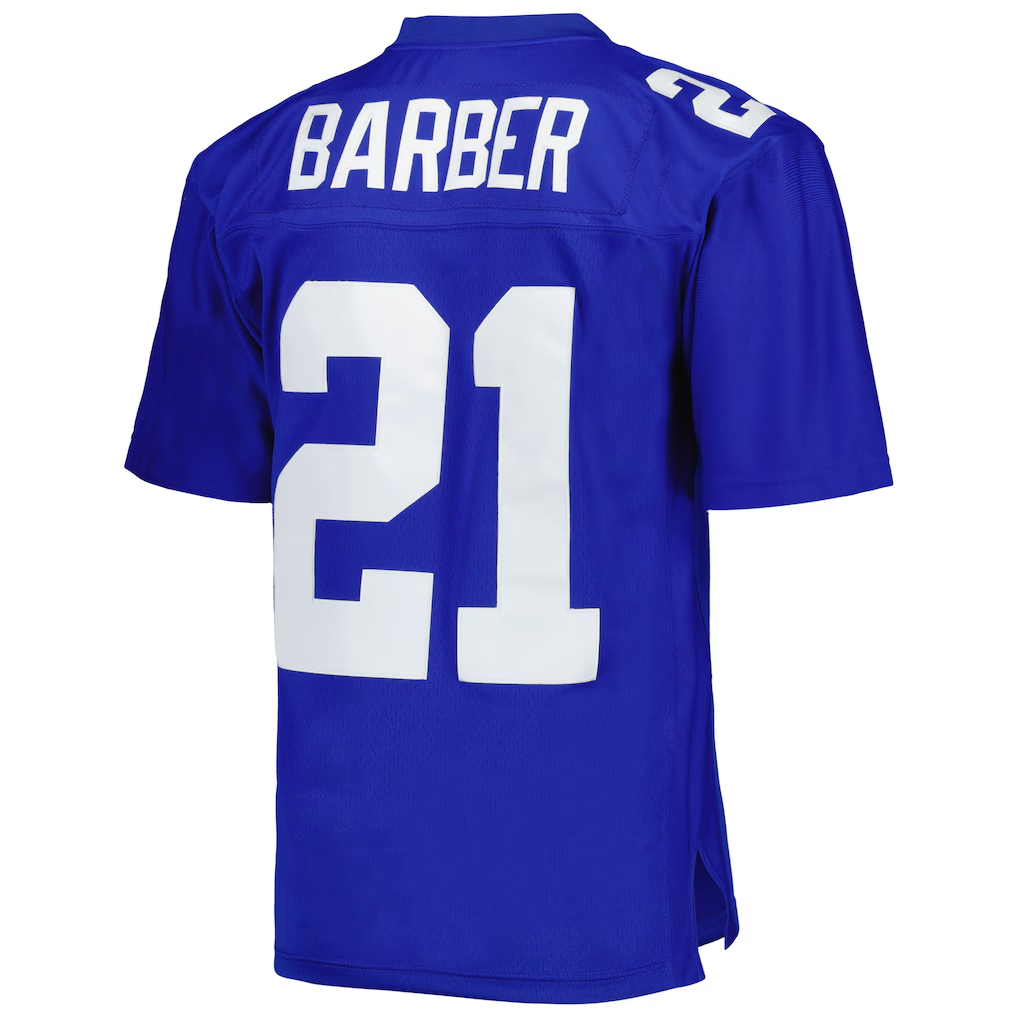 Elroe NY.Giants #21 Tiki Barber Mitchell & Ness Royal Legacy Replica Stitched Puhic Jersey