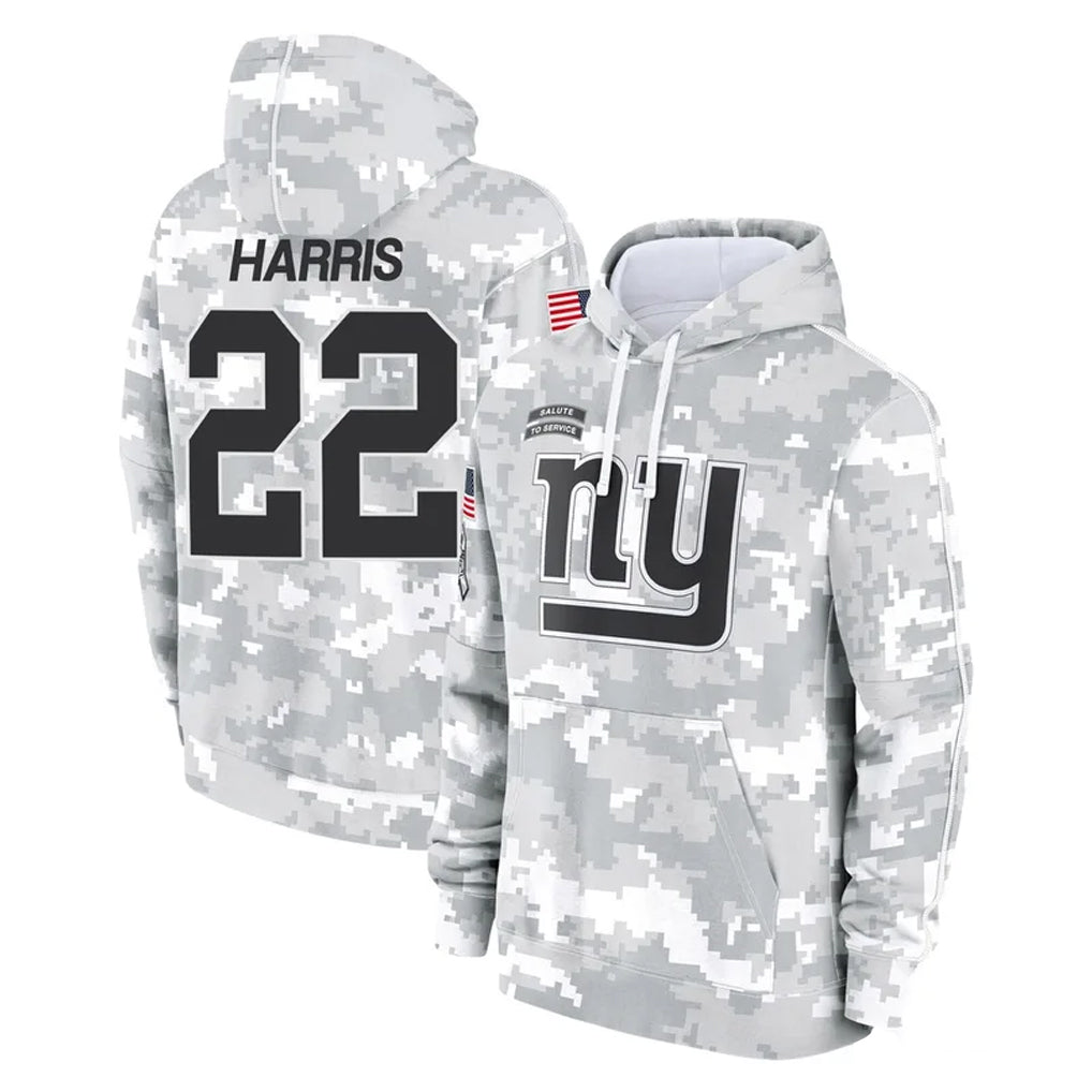 Elroe NY.Giants #22 Najee Harris Player Arctic Camo Salute to Service Pullover Hoodies Limited Game Stitched Jerseys