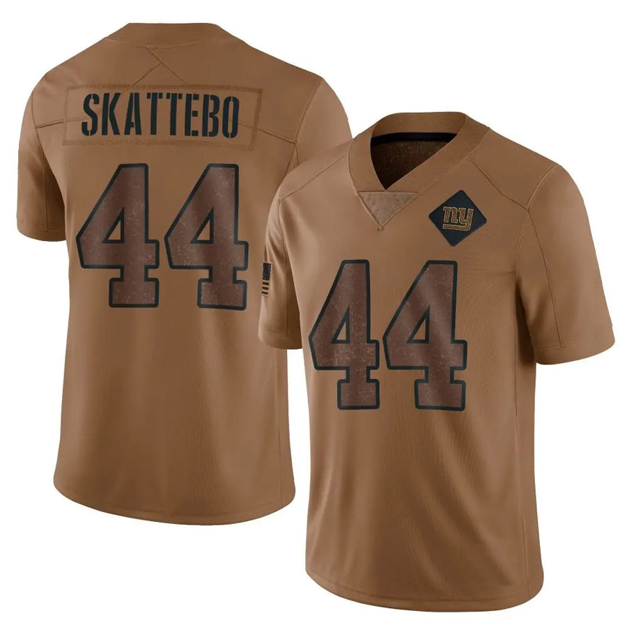 Elroe NY.Giants #44 Cam Skattebo Player Brown Salute To Service Limited Stitched Jerseys