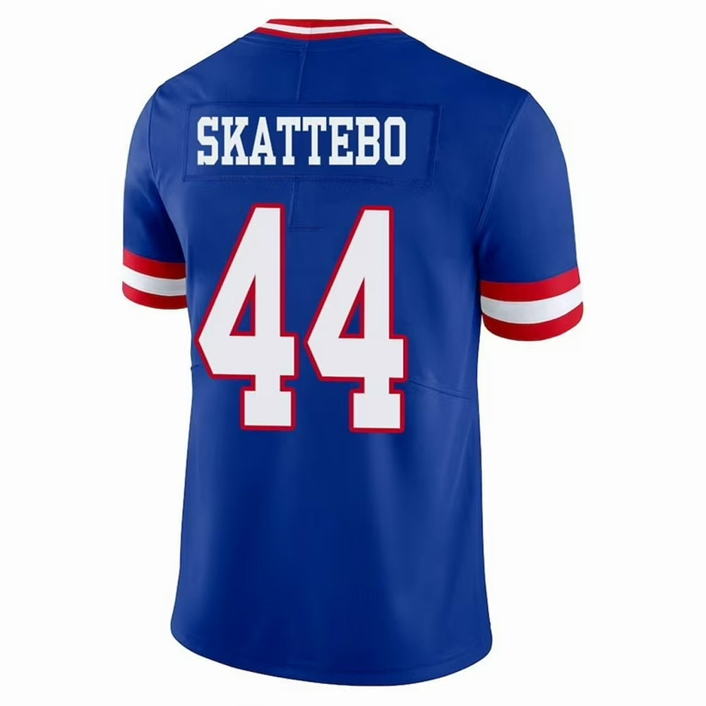 Elroe NY.Giants #44 Cam Skattebo Player Royal Throwback Vapor Limited Football Jerseys