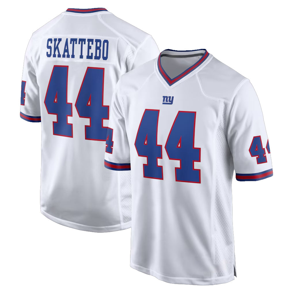 Elroe NY.Giants #44 Cam Skattebo Player White Game Home Stitched Jerseys