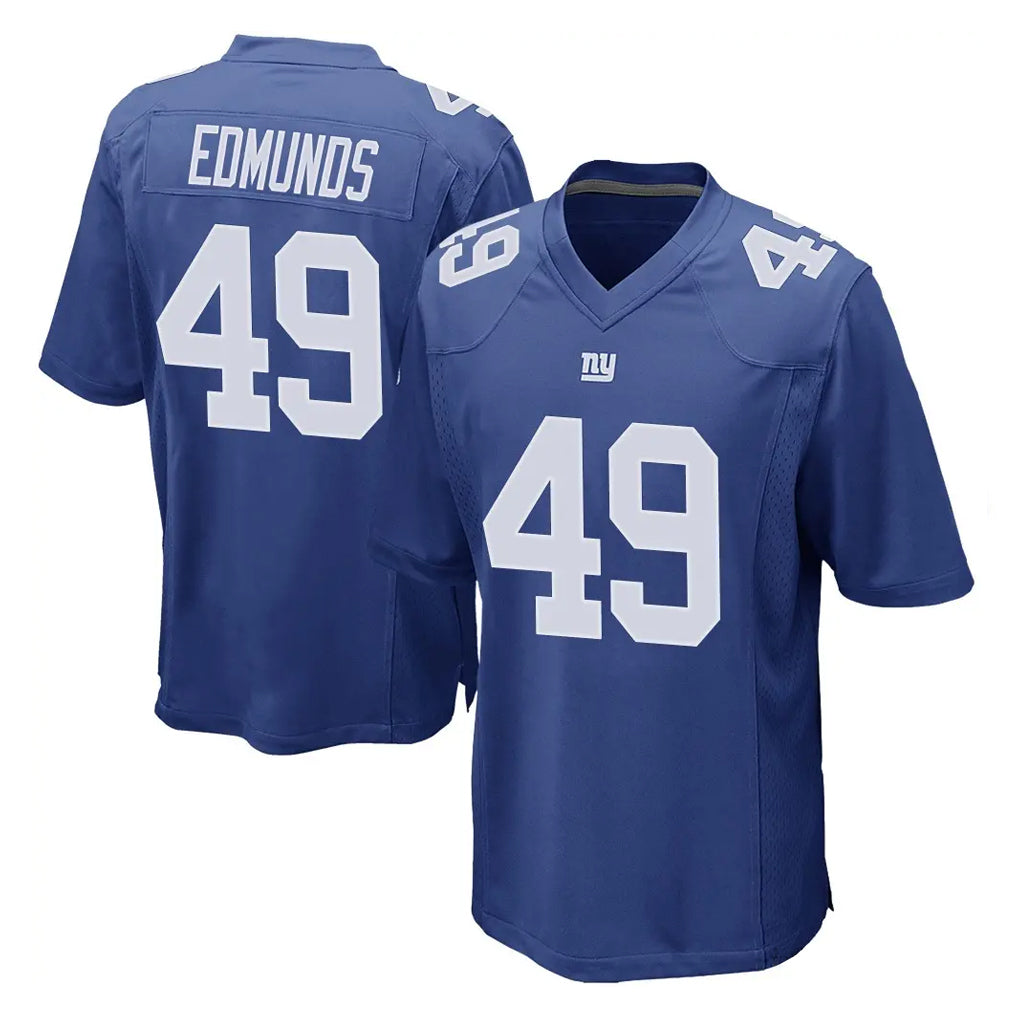 Elroe NY.Giants #49 Tremaine Edmunds Player Royal Home Game Stitched Jerseys