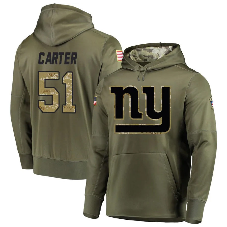 Elroe NY.Giants #51 Abdul Carter Player Salute to Service Hoodies Stitched Jerseys