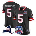 Elroe NY.Giants #5 Kayvon Thibodeaux Player Black 100th Season & State Patch Vapor Limited Home Game Stitched Jerseys