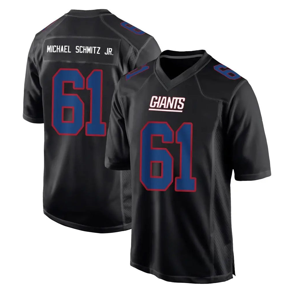 Elroe NY.Giants #61 John Michael Schmitz Jr. Player Carbon Fashion Limited Home Game Stitched Jerseys