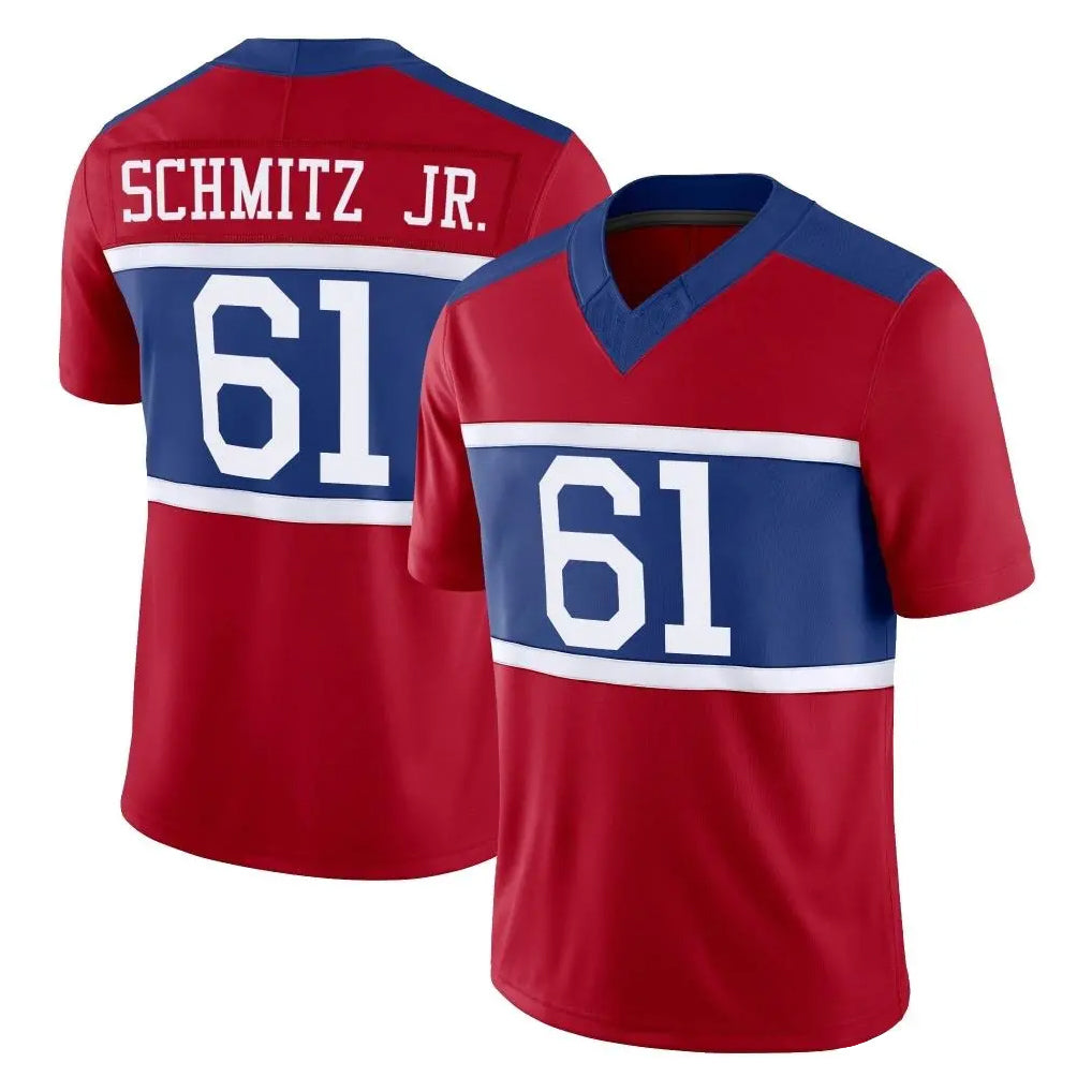 Elroe NY.Giants #61 John Michael Schmitz Jr. Player Red Century Vapor F.U.S.E. Home Game Stitched Jerseys