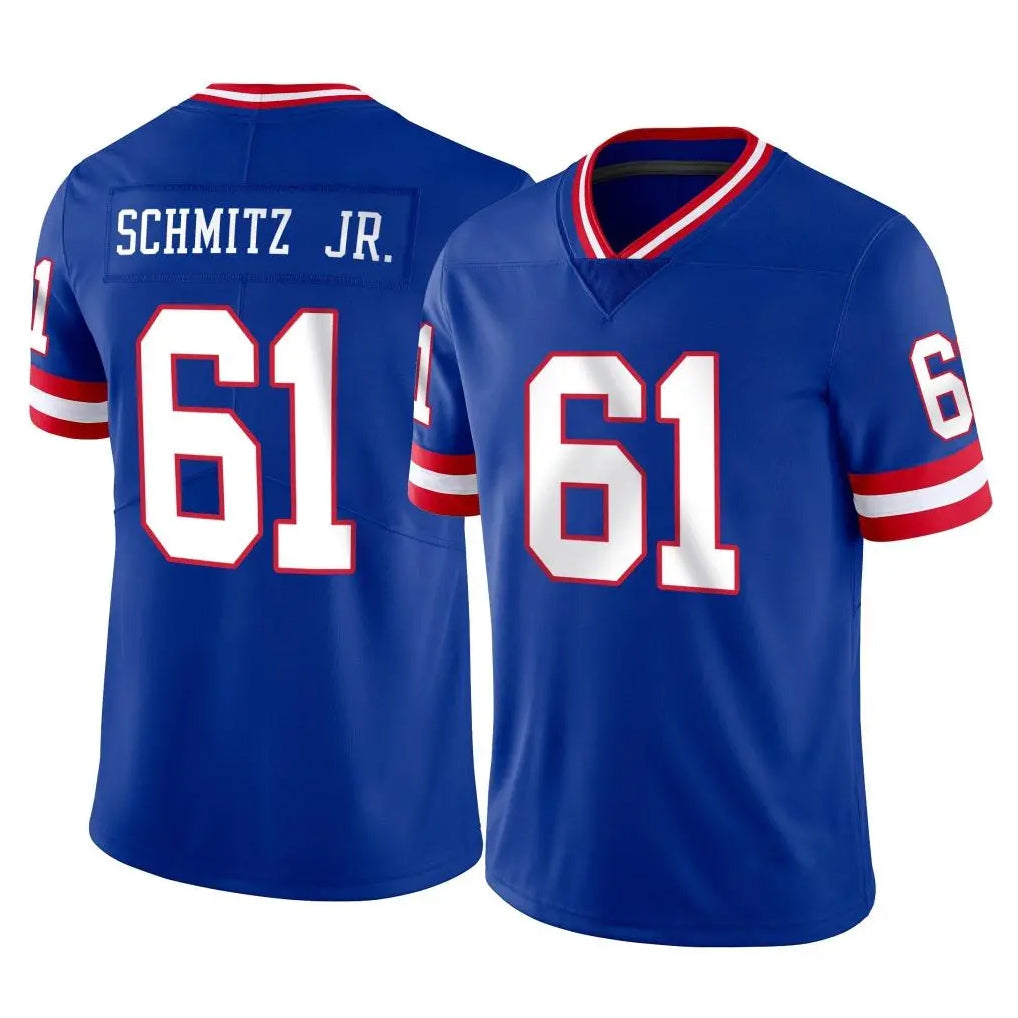 Elroe NY.Giants #61 John Michael Schmitz Jr. Player Royal Classic Vapor Home Game Stitched Jerseys