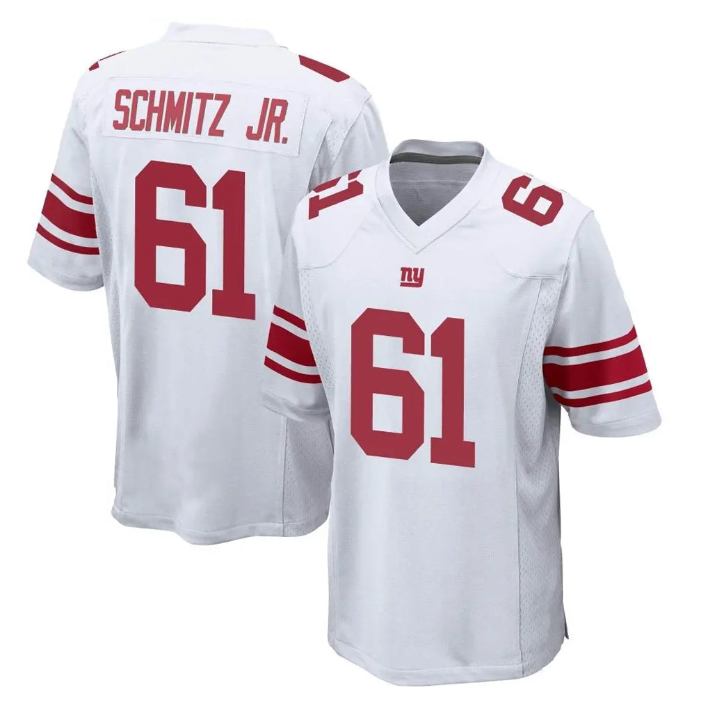 Elroe NY.Giants #61 John Michael Schmitz Jr. Player White Home Game Stitched Jerseys