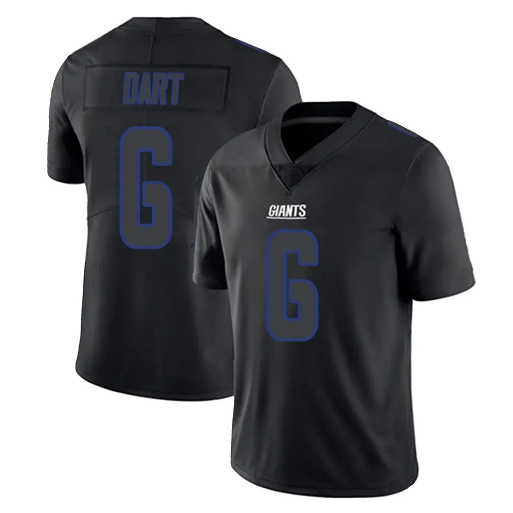 Elroe NY.Giants #6 Jaxson Dart Player Black Impact Limited Home Game Stitched Jerseys