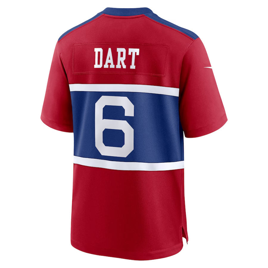 Elroe NY.Giants #6 Jaxson Dart Player Red Alternate Century Red Game Stitched Jerseys