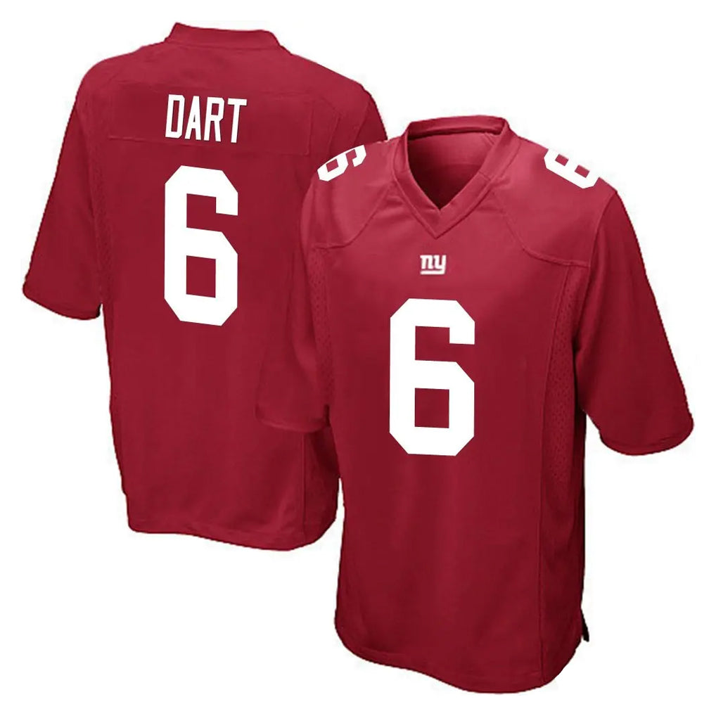 Elroe NY.Giants #6 Jaxson Dart Player Red Home Game Stitched Jerseys
