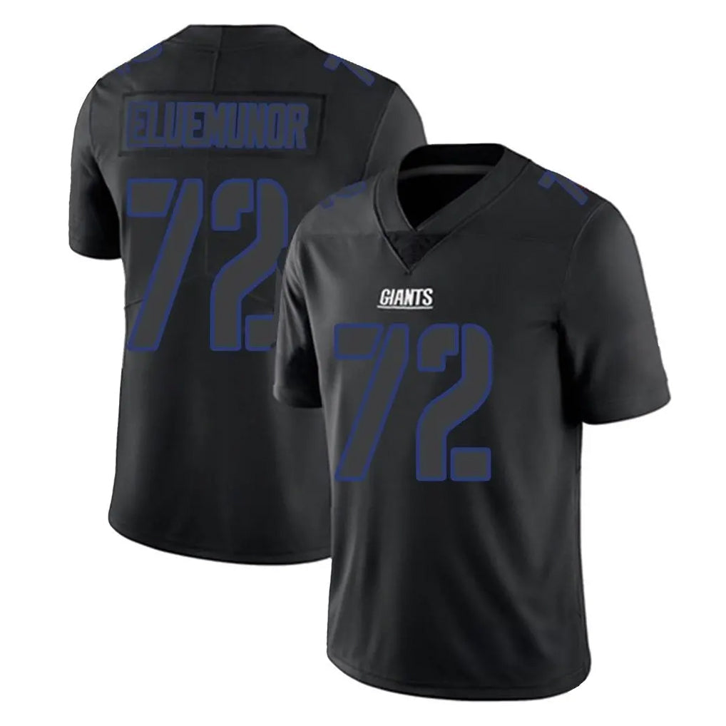 Elroe NY.Giants #72 Jermaine Eluemunor Player Black Impact Limited Home Game Stitched Jerseys