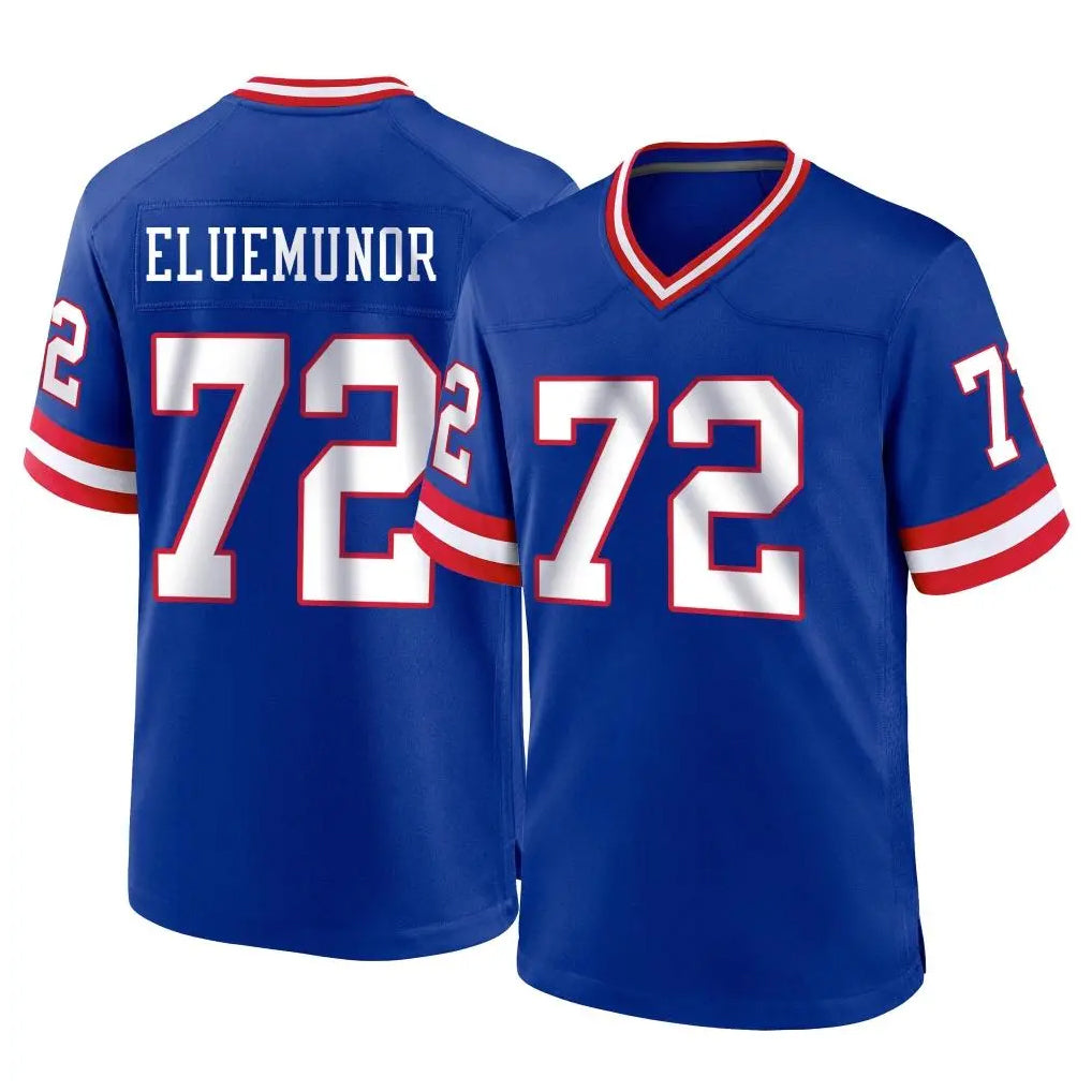 Elroe NY.Giants #72 Jermaine Eluemunor Player Royal Classic Home Game Stitched Jerseys