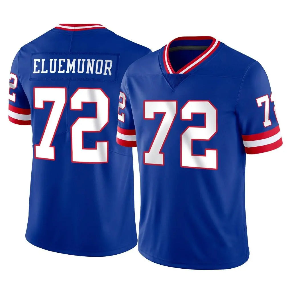 Elroe NY.Giants #72 Jermaine Eluemunor Player Royal Classic Vapor Home Game Stitched Jerseys