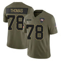 Elroe NY.Giants #78 Andrew Thomas Player Olive 2025 Salute To Service Limited Stitched Jerseys