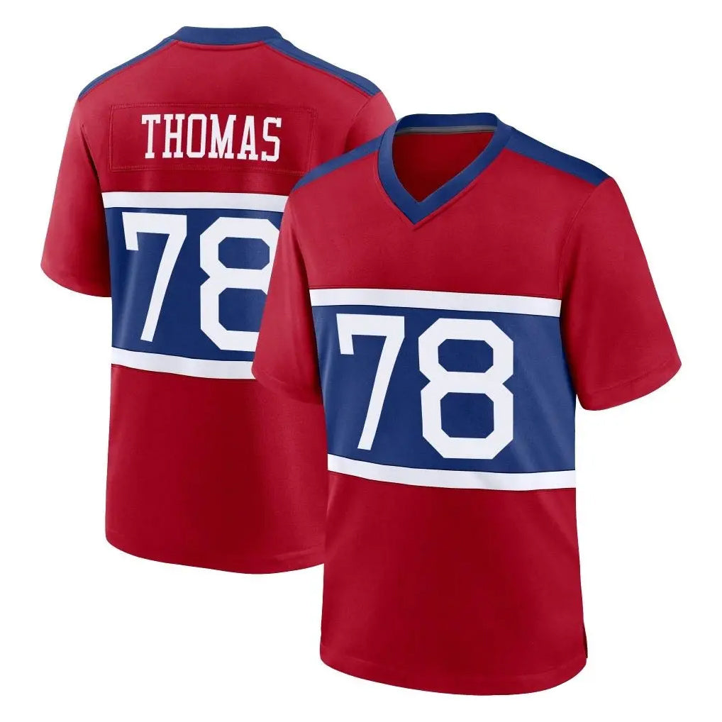 Elroe NY.Giants #78 Andrew Thomas Player Red Century Home Game Stitched Jerseys