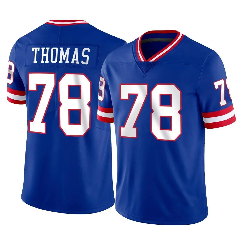 Elroe NY.Giants #78 Andrew Thomas Player Royal Classic Vapor Home Game Stitched Jerseys