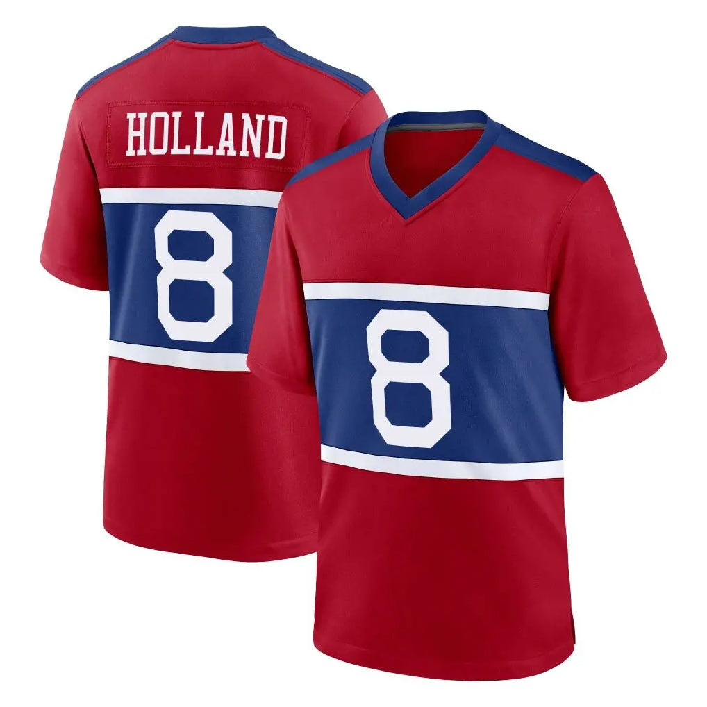 Elroe NY.Giants #8 Jevon Holland Player Red Century Home Game Stitched Jerseys