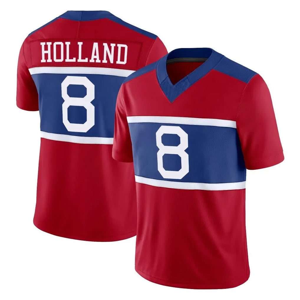 Elroe NY.Giants #8 Jevon Holland Player Red Century Vapor F.U.S.E. Home Game Stitched Jerseys