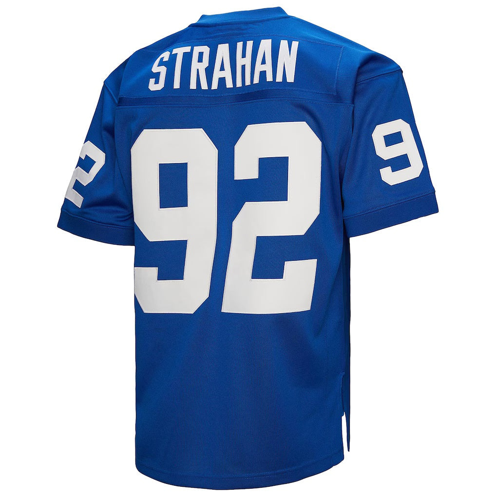 Elroe NY.Giants #92 Michael Strahan Mitchell & Ness Royal Authentic Throwback Retired Player Stitched Jerseys