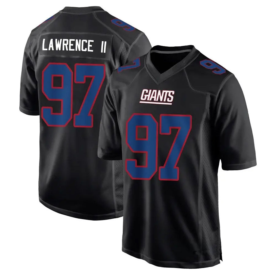 Elroe NY.Giants #97 Dexter Lawrence II Player Black Carbon Fashion Stitched Jerseys