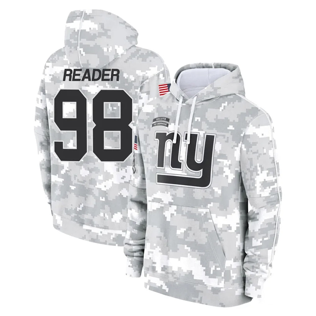 Elroe NY.Giants #98 DJ Reader Player Arctic Camo Salute to Service Pullover Hoodies Limited Game Stitched Jerseys