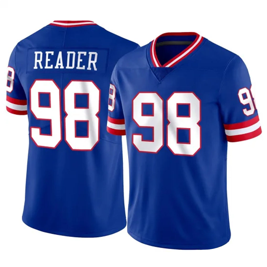 Elroe NY.Giants #98 DJ Reader Player Royal Classic Vapor Home Game Stitched Jerseys