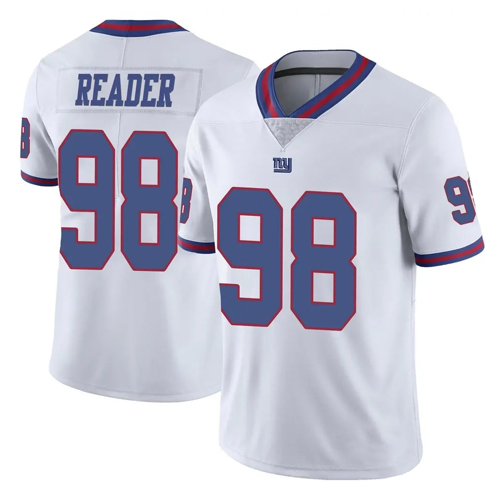 Elroe NY.Giants #98 DJ Reader Player White Color Rush Home Game Stitched Jerseys