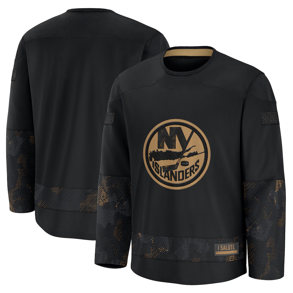 Elroe NY.Islanders Black 2024 Military Appreciation Practice Jerseys