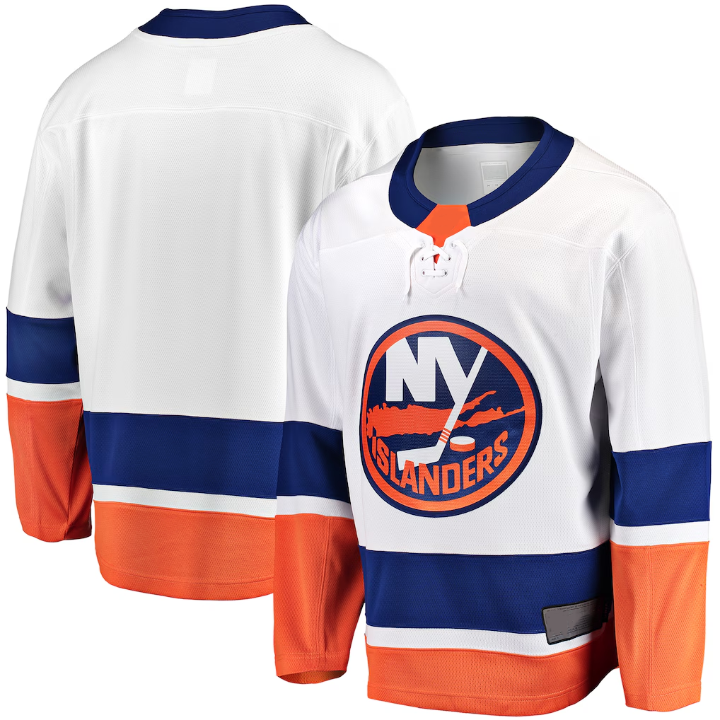 Elroe NY.Islanders White Breakaway Away Jerseys