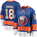 Elroe NY.Islanders #18 Pierre Engvall Blue Home Premier Breakaway Player Jerseys