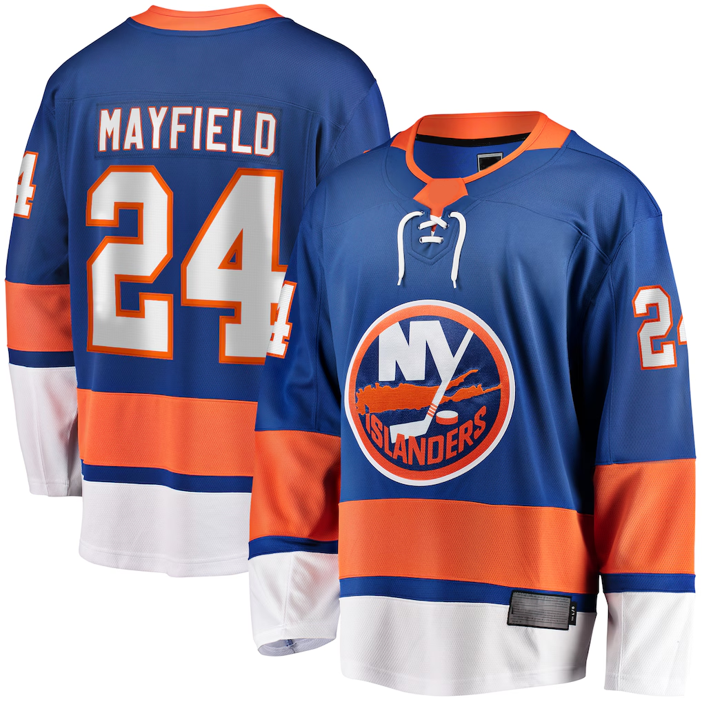 Elroe NY.Islanders #24 Scott Mayfield Royal Breakaway Jerseys