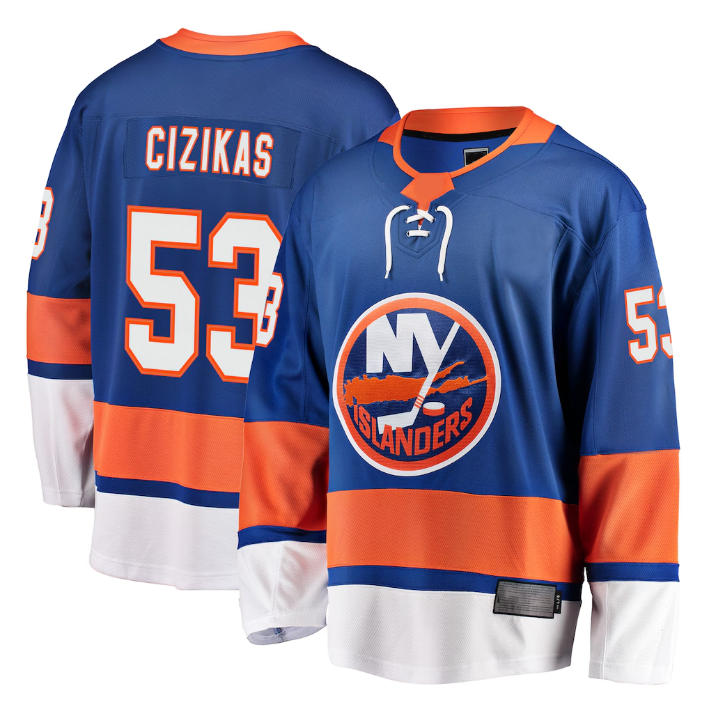 Elroe NY.Islanders #53 Casey Cizikas Royal Breakaway Player Jerseys