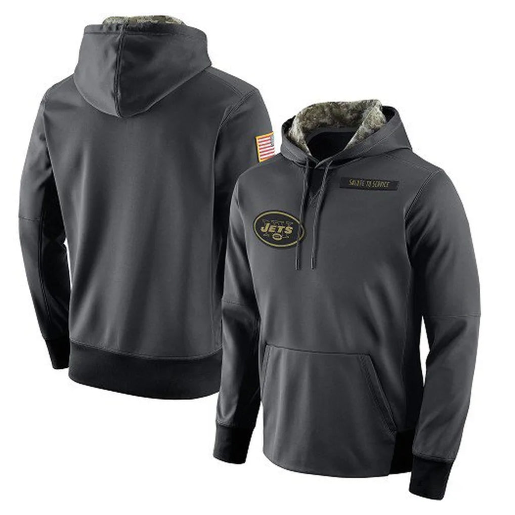 Elroe NY.Jets Gray Pullover Hoodies Limited Game Blank Player Stitched Jerseys