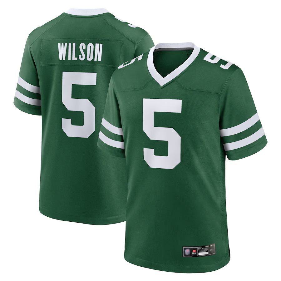 Elroe NY.Jets Home Game Jerseys - Gotham Green - #5 Garrett Wilson Player Stitched Jerseys