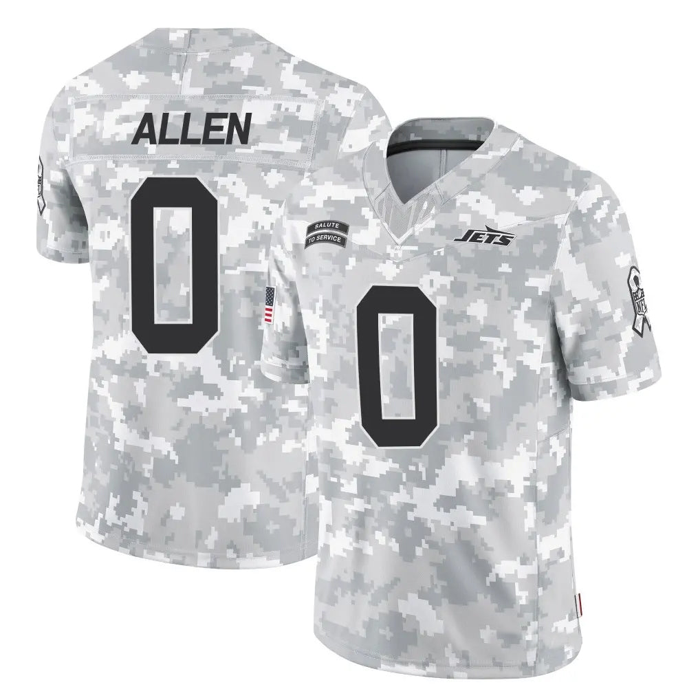 Elroe NY.Jets #0 Braelon Allen Player Arctic Camo Salute to Service Limited Stitched Jerseys