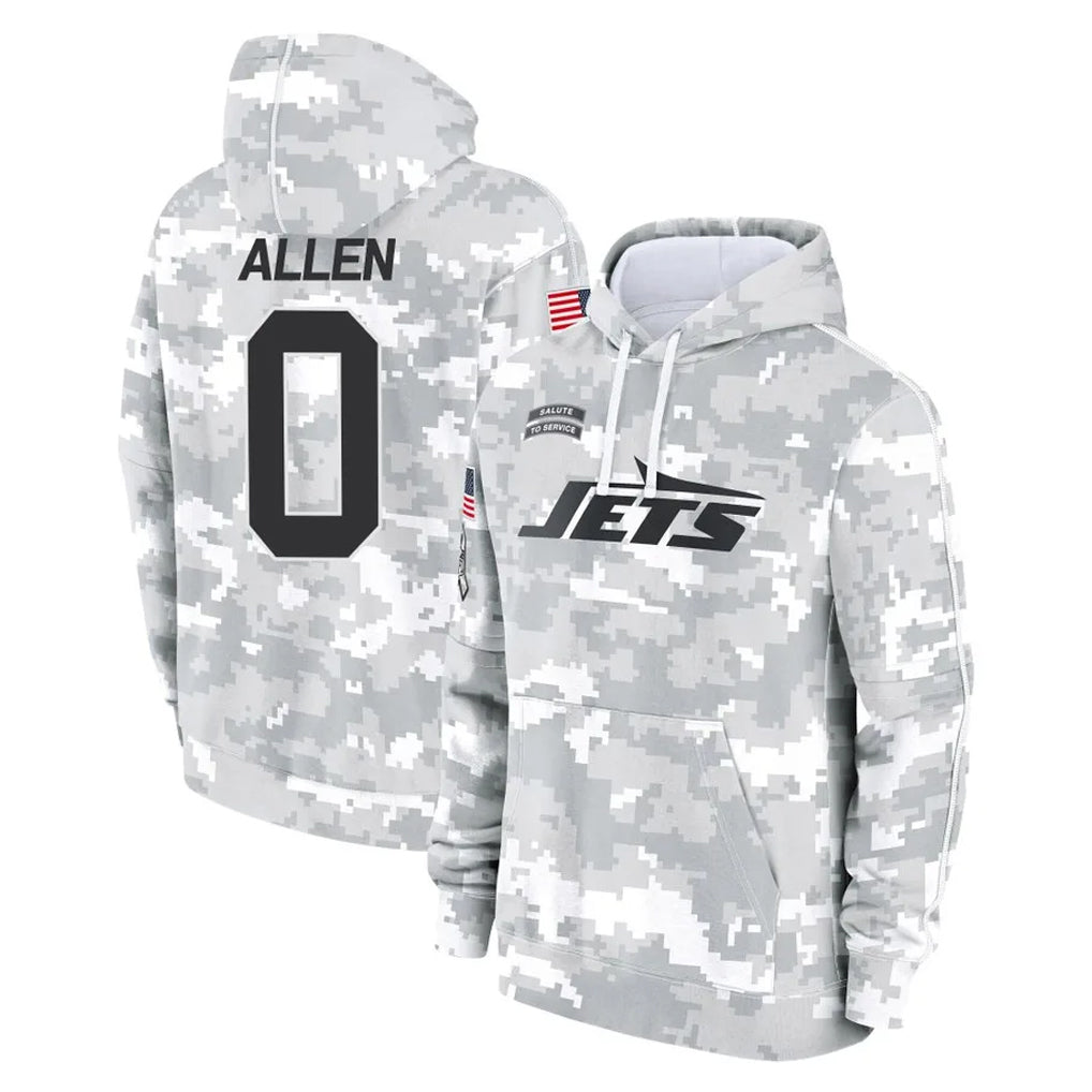 Elroe NY.Jets #0 Braelon Allen Player Arctic Camo Salute to Service Pullover Hoodies Limited Game Stitched Jerseys