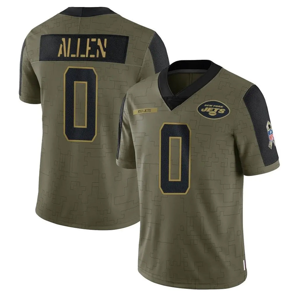 Elroe NY.Jets #0 Braelon Allen Player Olive Salute To Service Limited Game Stitched Jerseys