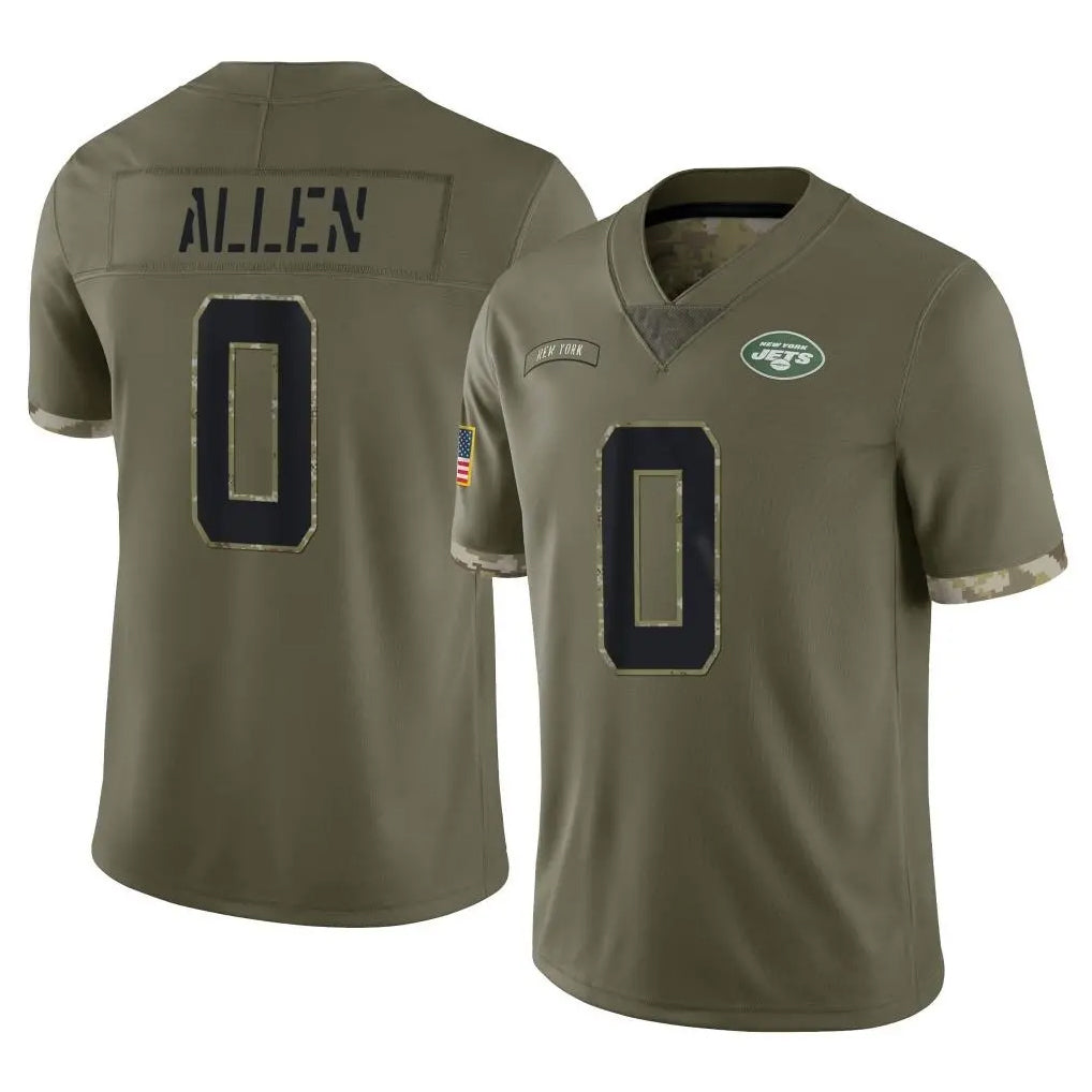 Elroe NY.Jets #0 Braelon Allen Player Olive Salute To Service Limited Stitched Jerseys