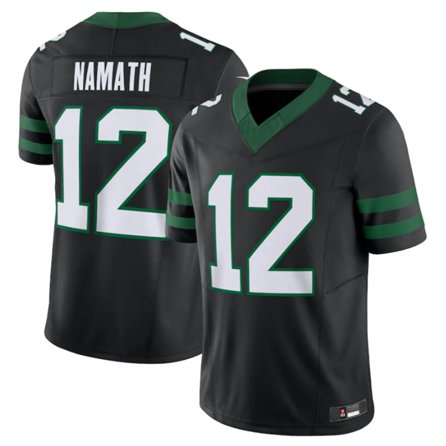 Elroe NY.Jets #12 Joe Namath Legacy Black Vapor F.U.S.E. Limited Jersey Stitched American Stitched Jerseys