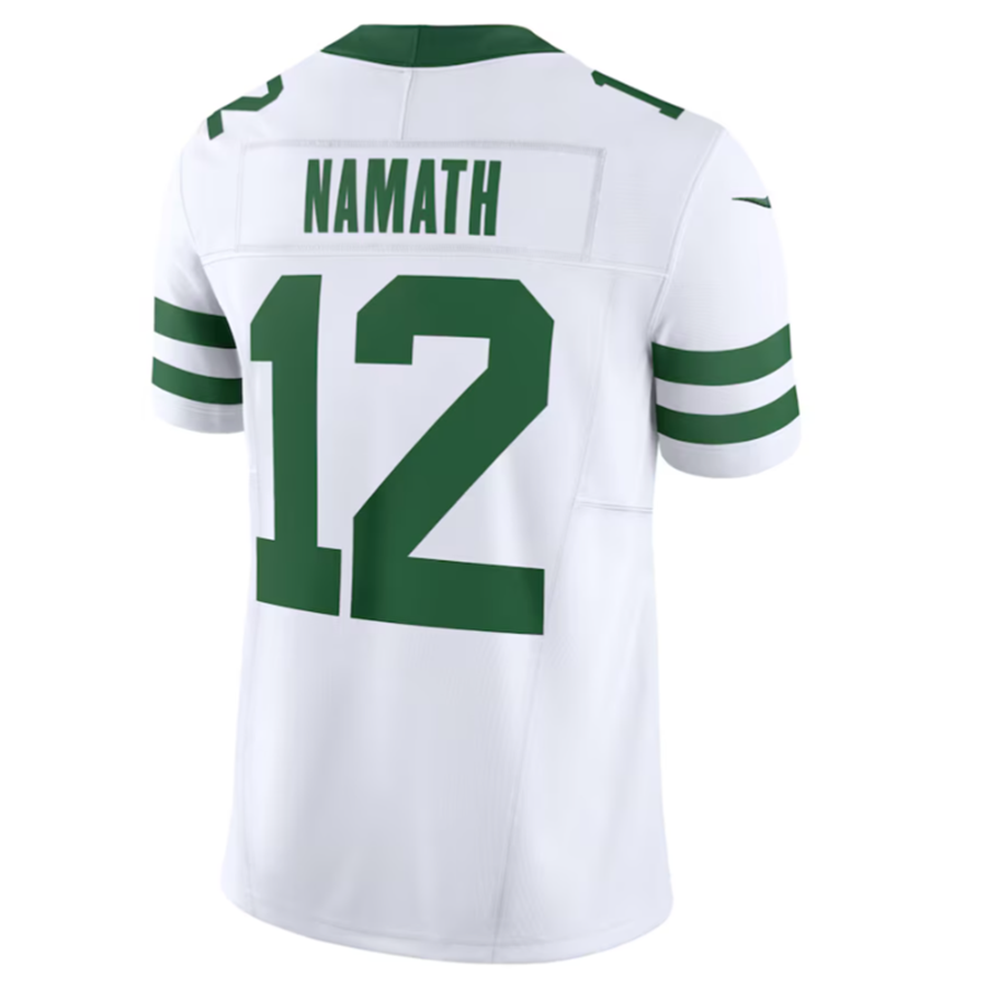 ElroeNY.Jets #12 Joe Namath Legacy White Vapor F.U.S.E. Limited Jersey Stitched American Stitched Jerseys
