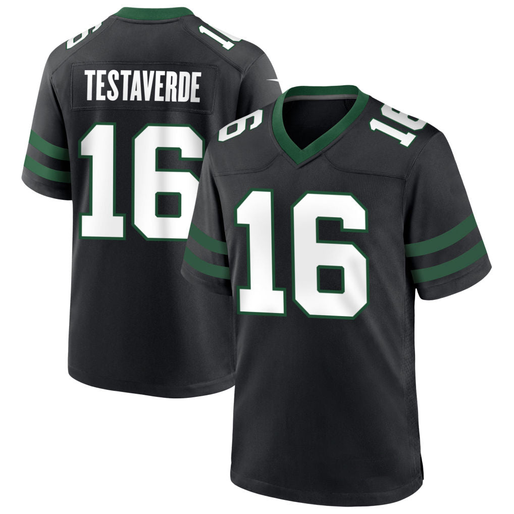 Elroe NY.Jets #16 Vinny Testaverde Player Black Home Game Stitched Jerseys