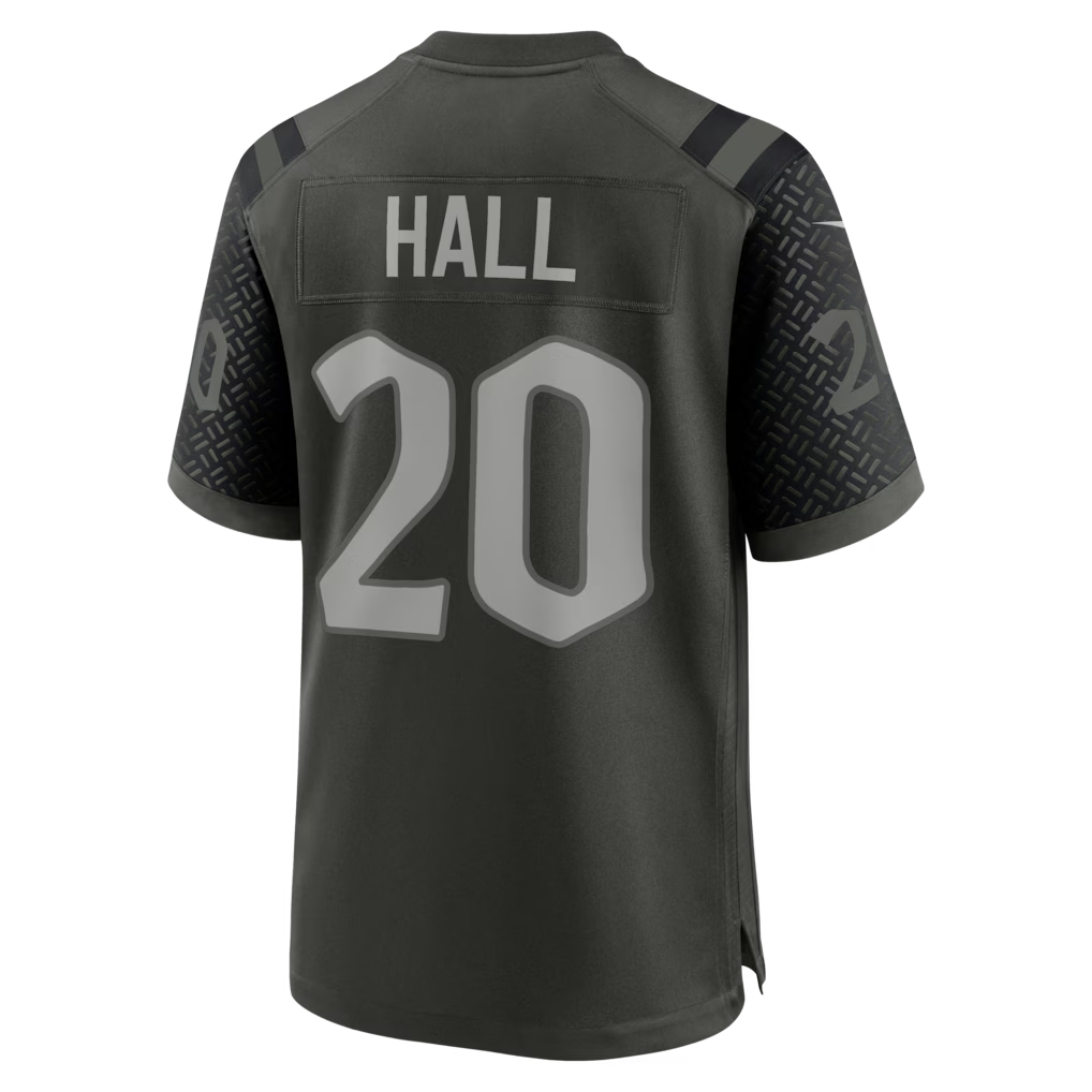 Elroe NY.Jets #20 Breece Hall Gotham Green 2025 Rivalries Collection Game Stitched Jerseys
