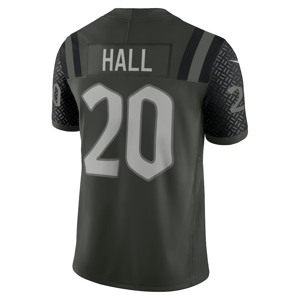 Elroe NY.Jets #20 Breece Hall Gotham Green 2025 Rivalries Collection Stitched Limited Jerseys