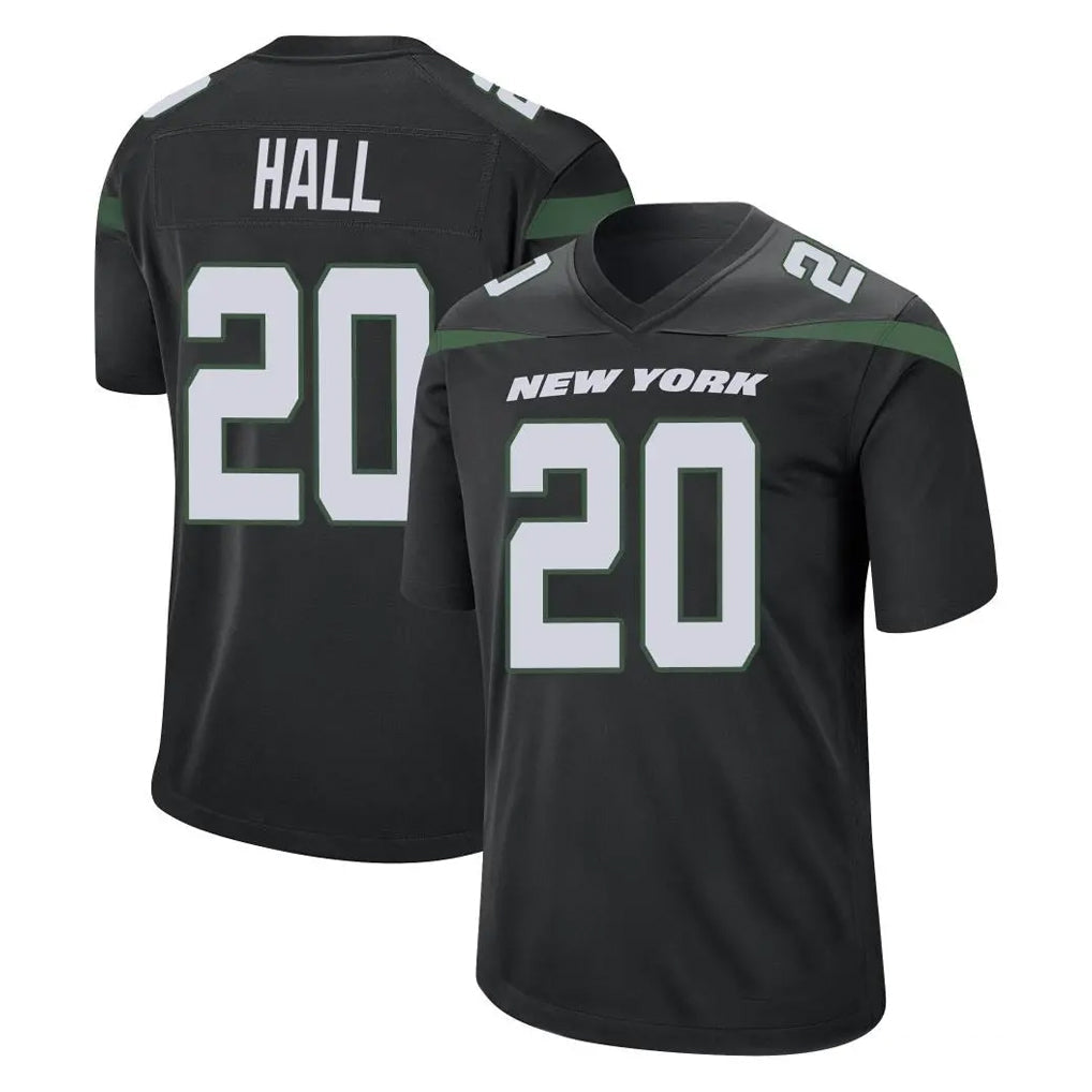 Elroe NY.Jets #20 Breece Hall Player Stealth Black Home Game Stitched Jerseys