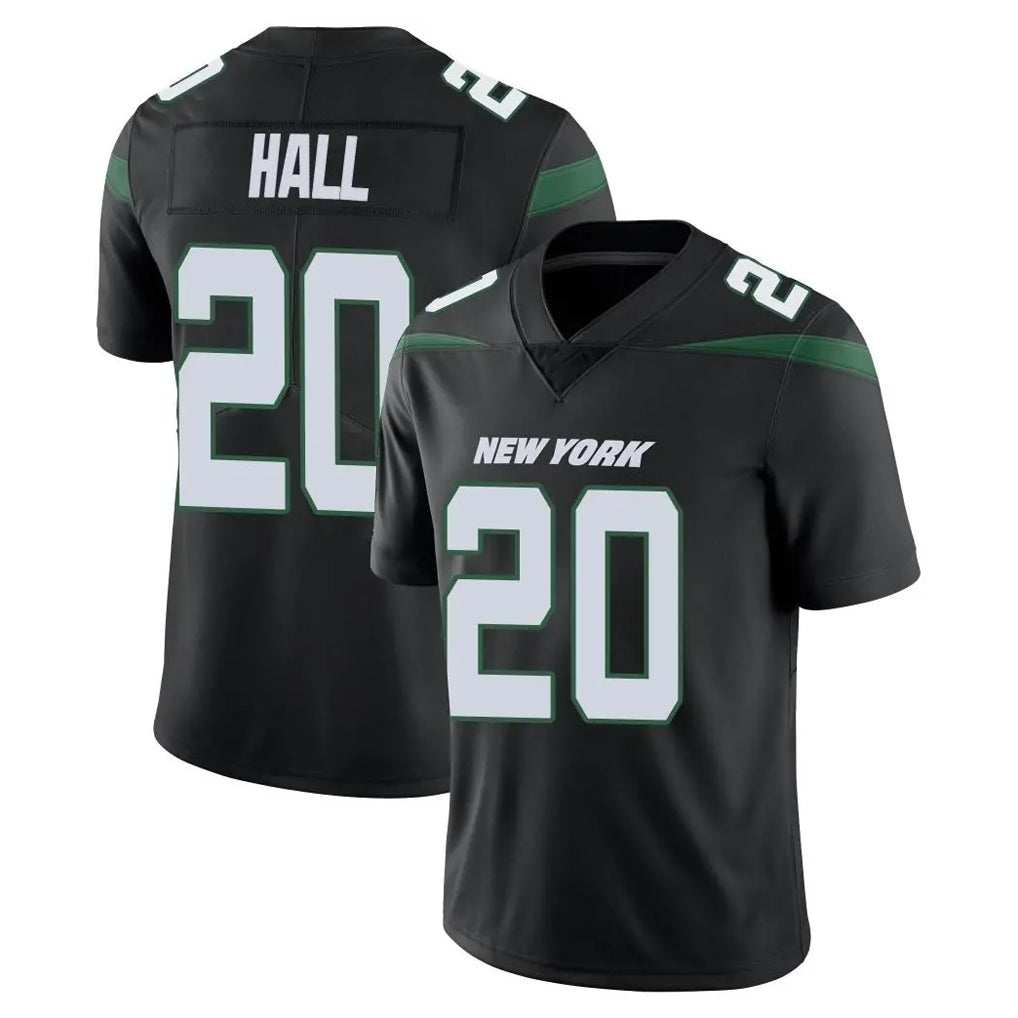 Elroe NY.Jets #20 Breece Hall Player Stealth Black Limited Vapor Home Game Stitched Jerseys