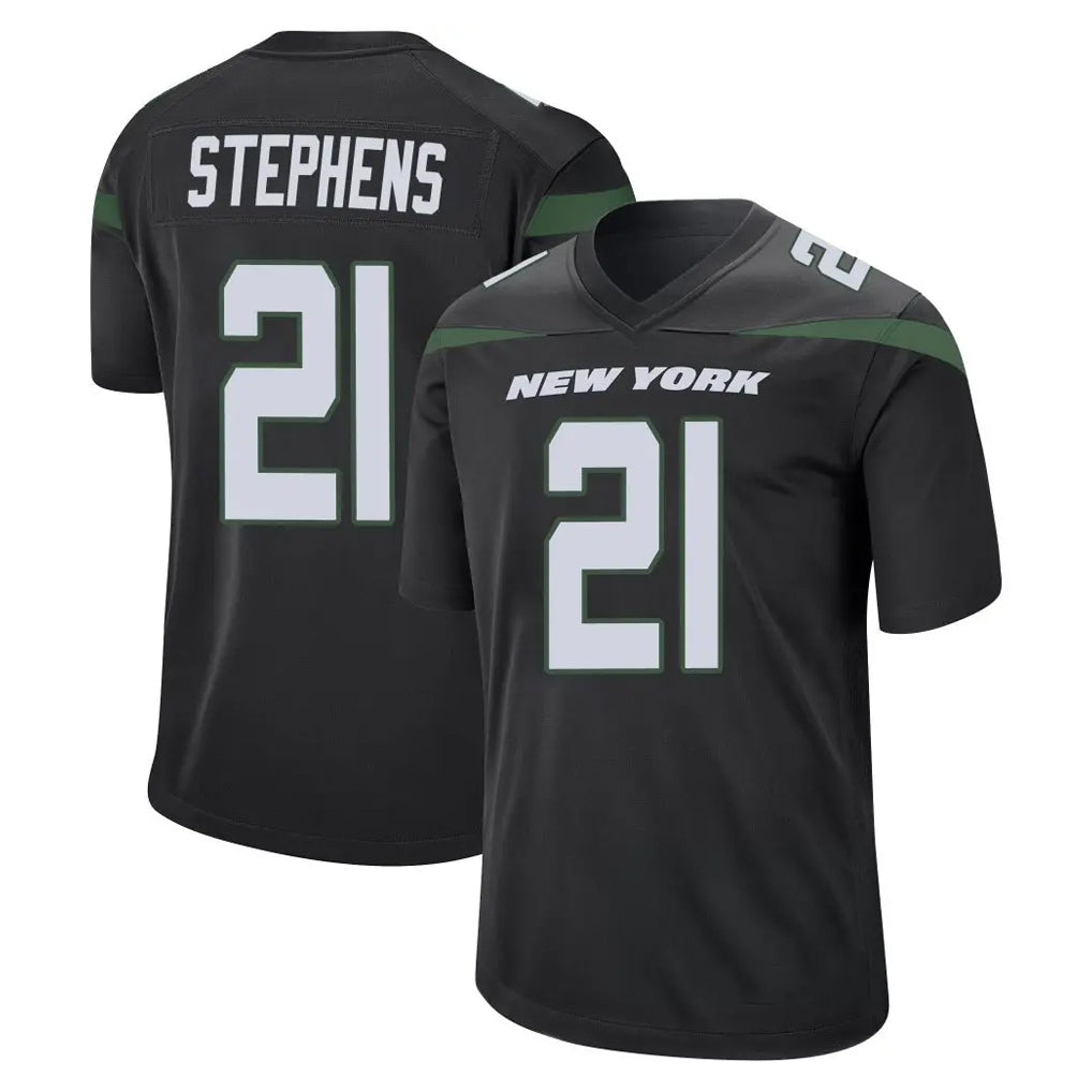 Elroe NY.Jets #21 Brandon Stephens Player Stealth Black Home Game Stitched Jerseys