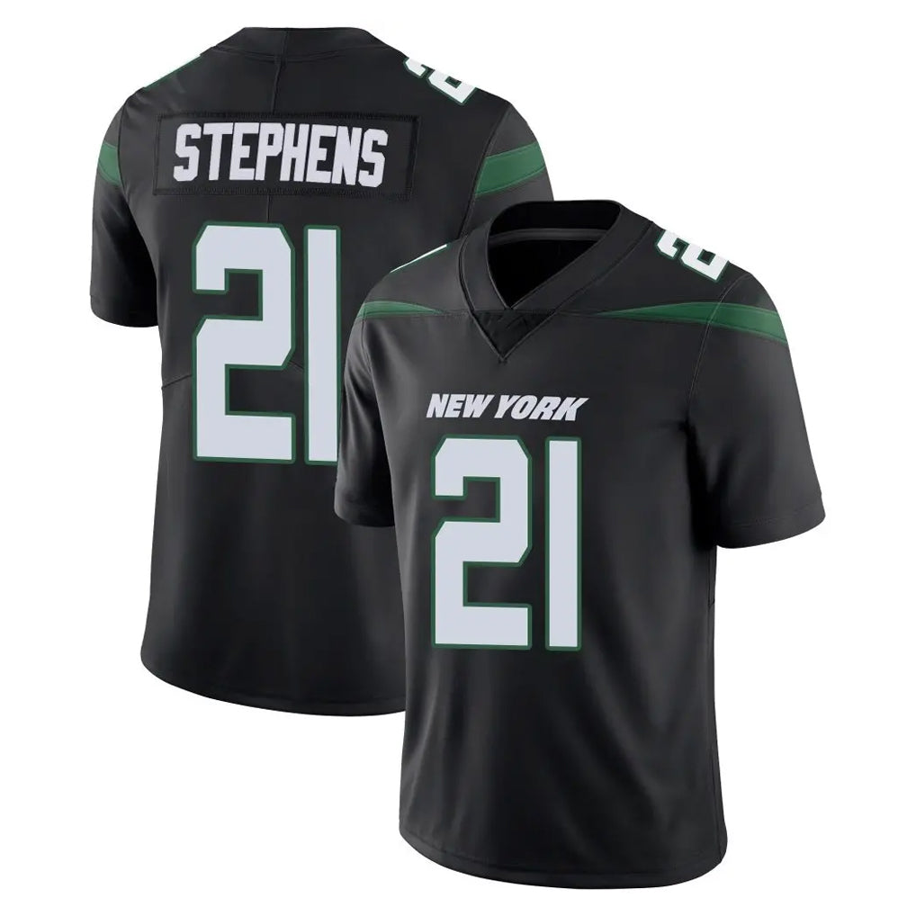Elroe NY.Jets #21 Brandon Stephens Player Stealth Black Limited Vapor Home Game Stitched Jerseys